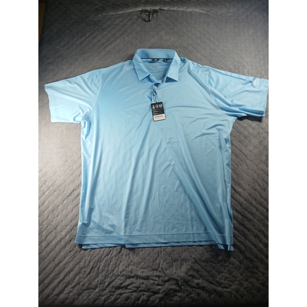 FootJoy Mens 3XL Light Blue Performance Golf Polo Shirt Craft Farms NWT